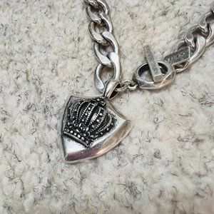Stigma Silver Thick Curb Chain Necklace Crown Unisex NEW
